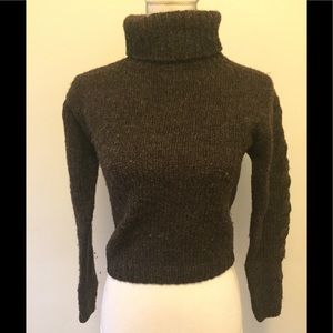 Perry Ellis pure wool brown turtleneck sweater s
